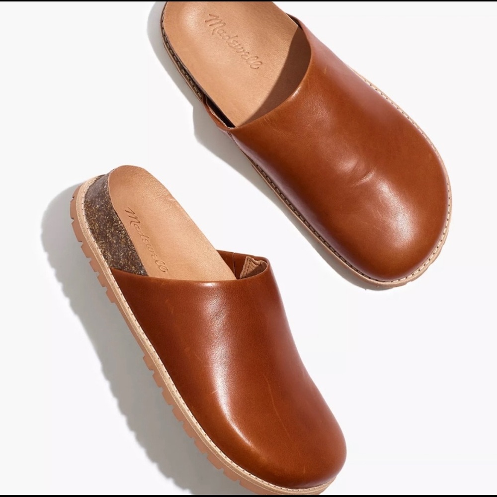 Madewell The Layne Clog Mule in Leather size 7 !!